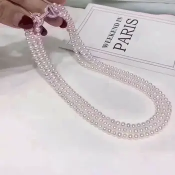 3 strands 5-6 mm Freshwater white round pearl necklace 16"17"18" Silver clasp
3 strands 5-6 mm Freshwater white round pearl necklace 16"17"18" Silver clasp