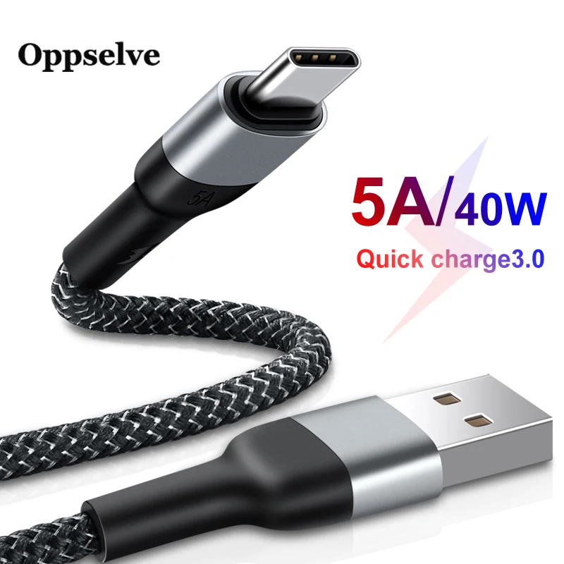 Oppselve 5A Fast Charging Data Type C Cable for Huawei Mate 30 20 P30 20 Lite Pro Fast Charge Wire Nylon Cord for USB C Device
Oppselve 5A Fast Charging Data Type C Cable for Huawei Mate 30 20 P30 20 Lite Pro Fast Charge Wire Nylon Cord for USB C Device