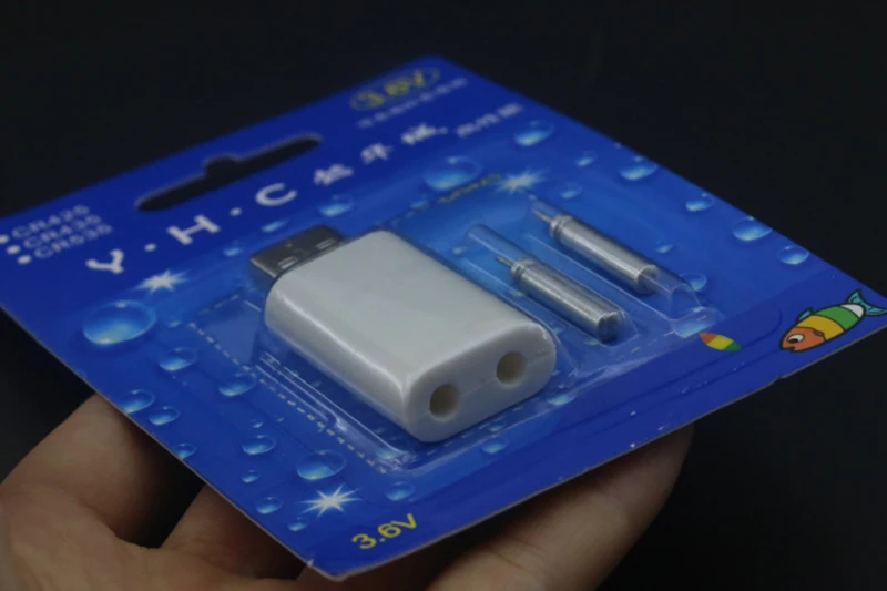 New 2 Holes USB For Fishing Floats Rechargeable CR425 Battery Match USB to Use Suits for Different Charger Devices J054
New 2 Holes USB For Fishing Floats Rechargeable CR425 Battery Match USB to Use Suits for Different Charger Devices J054
