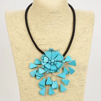 GuaiGuai Jewelry Handmade 18" Blue Turquoise Flower Necklace
GuaiGuai Jewelry Handmade 18" Blue Turquoise Flower Necklace