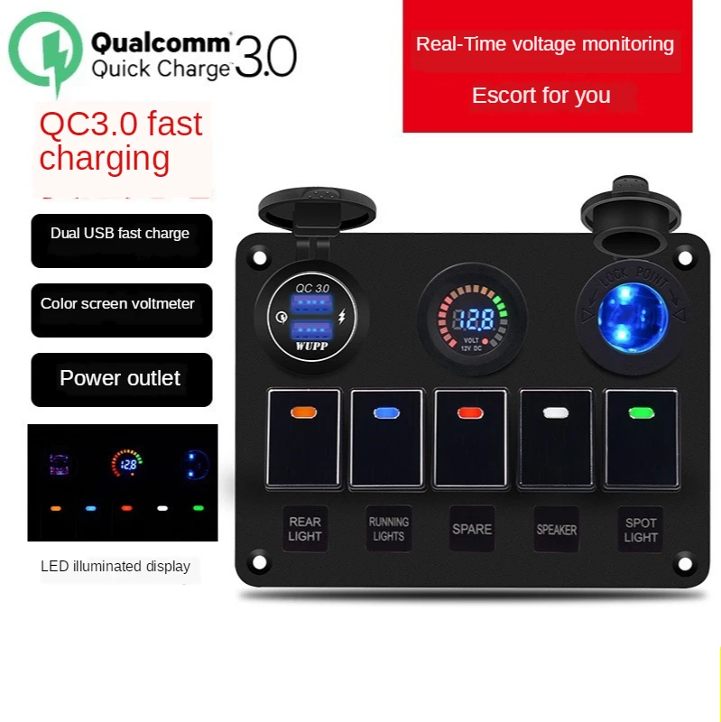 Rv Yacht Dual USB Charger Aluminum Switch Panel, on-board Mobile Phone Charger, Dual USB Cigarette Lighter, on-board Voltmeter
Rv Yacht Dual USB Charger Aluminum Switch Panel, on-board Mobile Phone Charger, Dual USB Cigarette Lighter, on-board Voltmeter