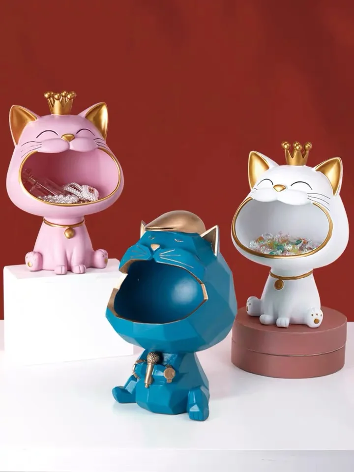 Resin Lucky Big Mouth Cat Storage Box Figurine Home Decor Sculpture Modern Art Ornamental Nordic Candy Storage Accessories
Resin Lucky Big Mouth Cat Storage Box Figurine Home Decor Sculpture Modern Art Ornamental Nordic Candy Storage Accessories