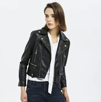 Women's Fashion Motorcycle PU Leather Jacket Short Lapel Slim Biker Jacket
Women's Fashion Motorcycle PU Leather Jacket Short Lapel Slim Biker Jacket