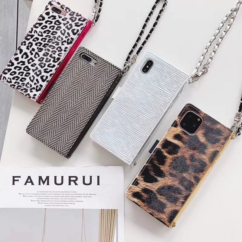 Europe America Luxury Leopard Texture Leather Chain Card wallet phone case for iphone 6s 7 8 plus 11 X XR XS XI MAX cover fundas
Europe America Luxury Leopard Texture Leather Chain Card wallet phone case for iphone 6s 7 8 plus 11 X XR XS XI MAX cover fundas
