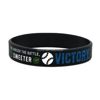 100pcs The harder the battle the sweeter the baseball victory wristbands silicone bracelets 
100pcs The harder the battle the sweeter the baseball victory wristbands silicone bracelets