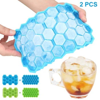 2pcs Soft Silicone Ice Cube Trays 13-Cube and 37-Cube Honeycomb Ice Cube Mold with Lid for Whiskey
2pcs Soft Silicone Ice Cube Trays 13-Cube and 37-Cube Honeycomb Ice Cube Mold with Lid for Whiskey