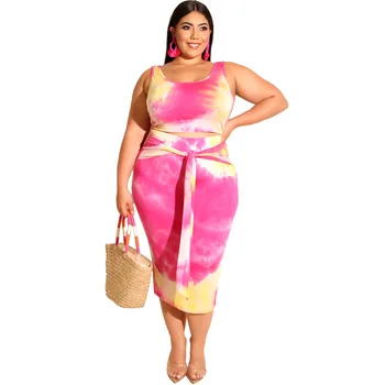 3XL 4XL Plus Size Sexy 2 Two Piece Set Club Outfits Tie Dye Crop Top And Midi Skirt Sets Summer Clothes Women Fat Matching Sets
3XL 4XL Plus Size Sexy 2 Two Piece Set Club Outfits Tie Dye Crop Top And Midi Skirt Sets Summer Clothes Women Fat Matching Sets
