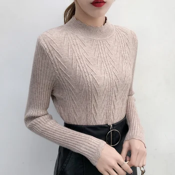 Women's Half-high-collar Bottom Shirt, Autumn and Winter Short-style Thickened Long-sleeved Knitted Shirt
Women's Half-high-collar Bottom Shirt, Autumn and Winter Short-style Thickened Long-sleeved Knitted Shirt