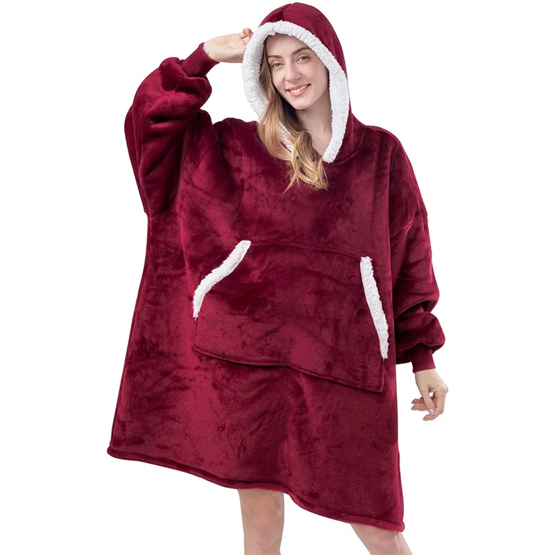 Winter Oversized Hoodie Sweatshirt Women Blanket with Sleeve Warm Giant Hoodie Coat Fleece TV Blanket Pullover Wearable Bathrobe
Winter Oversized Hoodie Sweatshirt Women Blanket with Sleeve Warm Giant Hoodie Coat Fleece TV Blanket Pullover Wearable Bathrobe