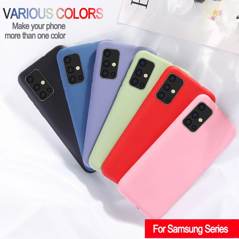 Мягкий Цветной силиконовый чехол из ТПУ для телефона Samsung A51 A71 Матовые чехлы Galaxy A