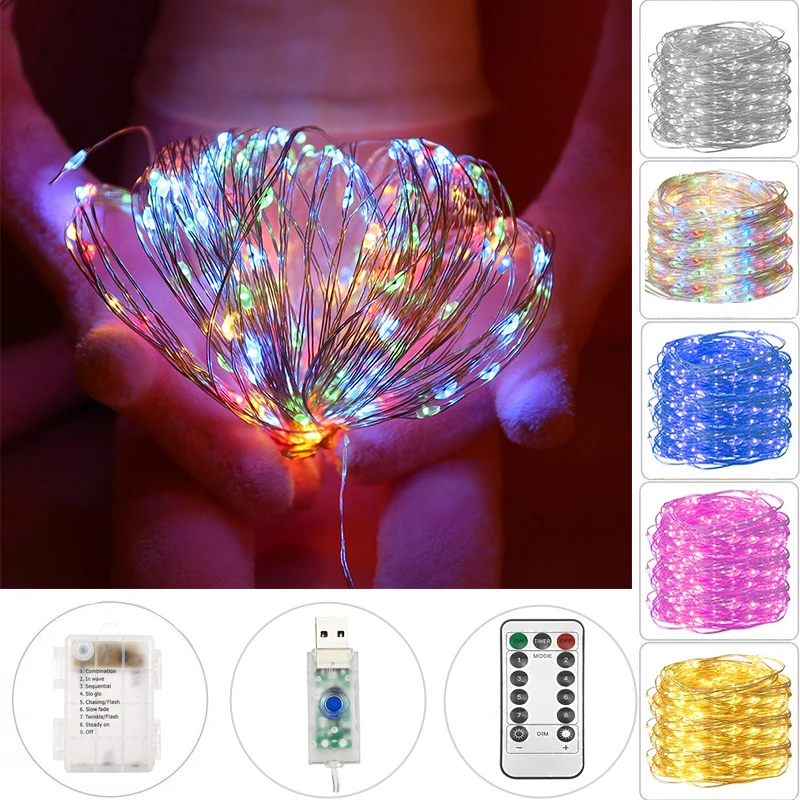 Christmas 5M/10M/20M Led Fairy Lights USB Battery Operated with Remote Control Waterproof Silver Wire Twinkle String Lights
Christmas 5M/10M/20M Led Fairy Lights USB Battery Operated with Remote Control Waterproof Silver Wire Twinkle String Lights