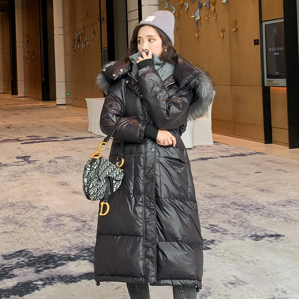 Fashion Winter Jacket Women Big Fur Belt Hooded Thick Down Parkas X-Long Female Jacket Coat Slim Warm Winter Outwear size 2XL
Fashion Winter Jacket Women Big Fur Belt Hooded Thick Down Parkas X-Long Female Jacket Coat Slim Warm Winter Outwear size 2XL