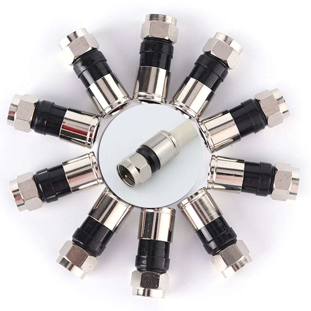 10pcs RG6 F Type Compression 2.7cm Snap Seal Plug Connectors / F Digital Cable Terminal Connector For Cable TV Screw Plug
10pcs RG6 F Type Compression 2.7cm Snap Seal Plug Connectors / F Digital Cable Terminal Connector For Cable TV Screw Plug