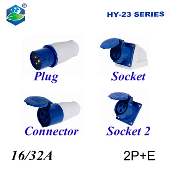 2PCS 16A/32A waterproof industrial plug IP44 2P+E voltage 220V~230V Plug , socket and connector
2PCS 16A/32A waterproof industrial plug IP44 2P+E voltage 220V~230V Plug , socket and connector