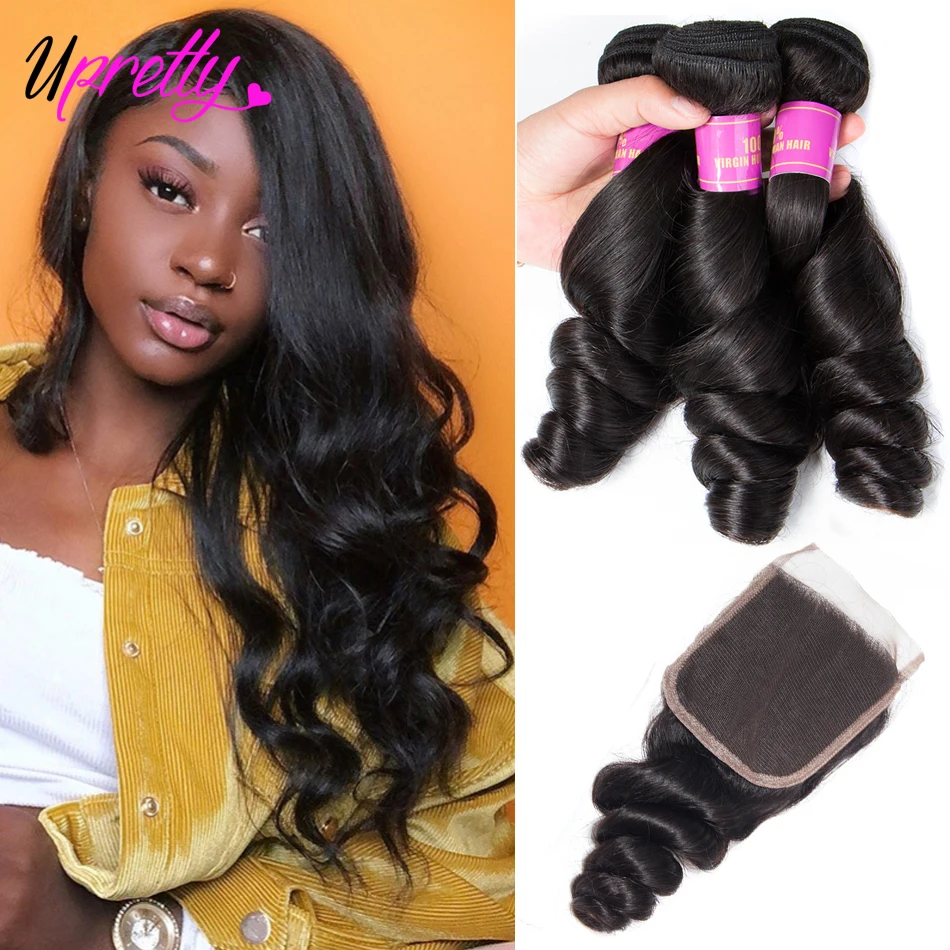 Upretty Hair Loose Wave Bundles With Closure 3 Bundles Brazilian Hair Weave Bundles Loose Curl Human Hair Bundles With Closure
Upretty Hair Loose Wave Bundles With Closure 3 Bundles Brazilian Hair Weave Bundles Loose Curl Human Hair Bundles With Closure