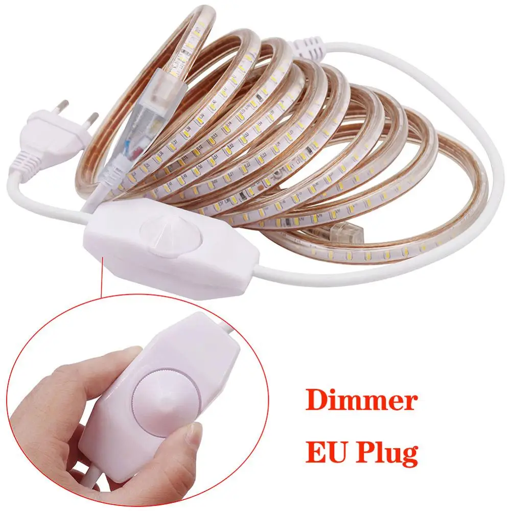 SMD 3014 AC 220V Led Strip Light 120Leds/m Led Tape Light Waterproof Flexible LED Ribbon With Dimmer EU Plug Home Decoration 
SMD 3014 AC 220V Led Strip Light 120Leds/m Led Tape Light Waterproof Flexible LED Ribbon With Dimmer EU Plug Home Decoration