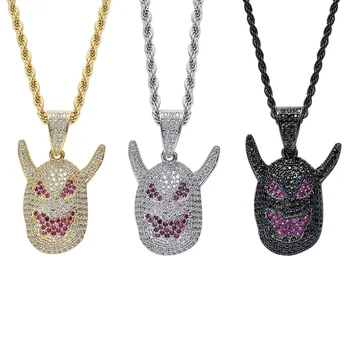 Hip Hop Micro Pave Cubic Zirconia Bling Iced Out Long Horned Demon Pendants Necklace for Men Rapper Jewelry Drop Shipping
Hip Hop Micro Pave Cubic Zirconia Bling Iced Out Long Horned Demon Pendants Necklace for Men Rapper Jewelry Drop Shipping