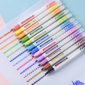 12PCS Markers Magic Color Pen Set Drawing Discolor Pen For Hand Account Creative DIY Double-headed Highlighter Pen Art Supplies 
12PCS Markers Magic Color Pen Set Drawing Discolor Pen For Hand Account Creative DIY Double-headed Highlighter Pen Art Supplies