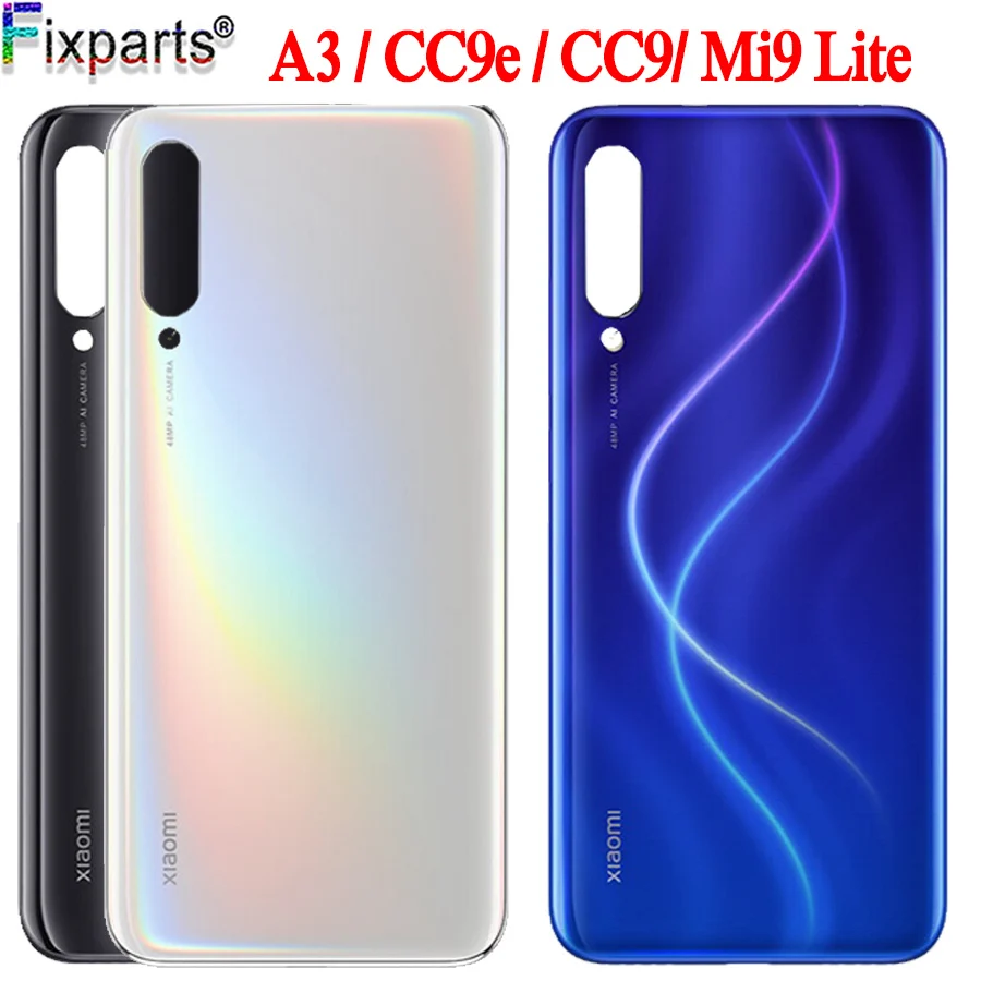 Крышка батарейного отсека для Xiaomi MI a3 cc9e Задняя стеклянная крышка задняя xiaomi CC9 9