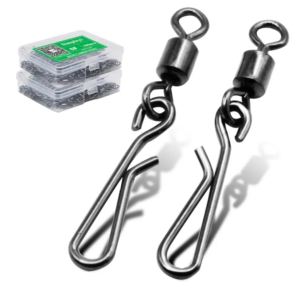 50-100pcs/box Stainless Steel Fishing Swivels Snap Interlock Rolling Swivel With Hooked Snap Hooks Fish Accessories Tool
50-100pcs/box Stainless Steel Fishing Swivels Snap Interlock Rolling Swivel With Hooked Snap Hooks Fish Accessories Tool