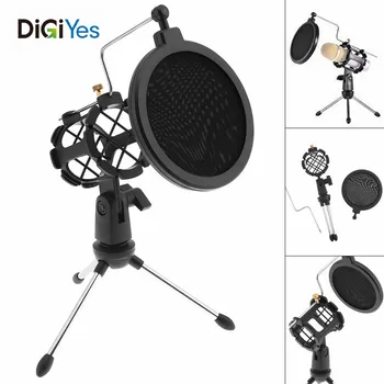 Metal + Plastic Portable Adjustable Studio Holder Desktop Tripod with Windshield Filter and Shock Absorption function Non-slip
Metal + Plastic Portable Adjustable Studio Holder Desktop Tripod with Windshield Filter and Shock Absorption function Non-slip