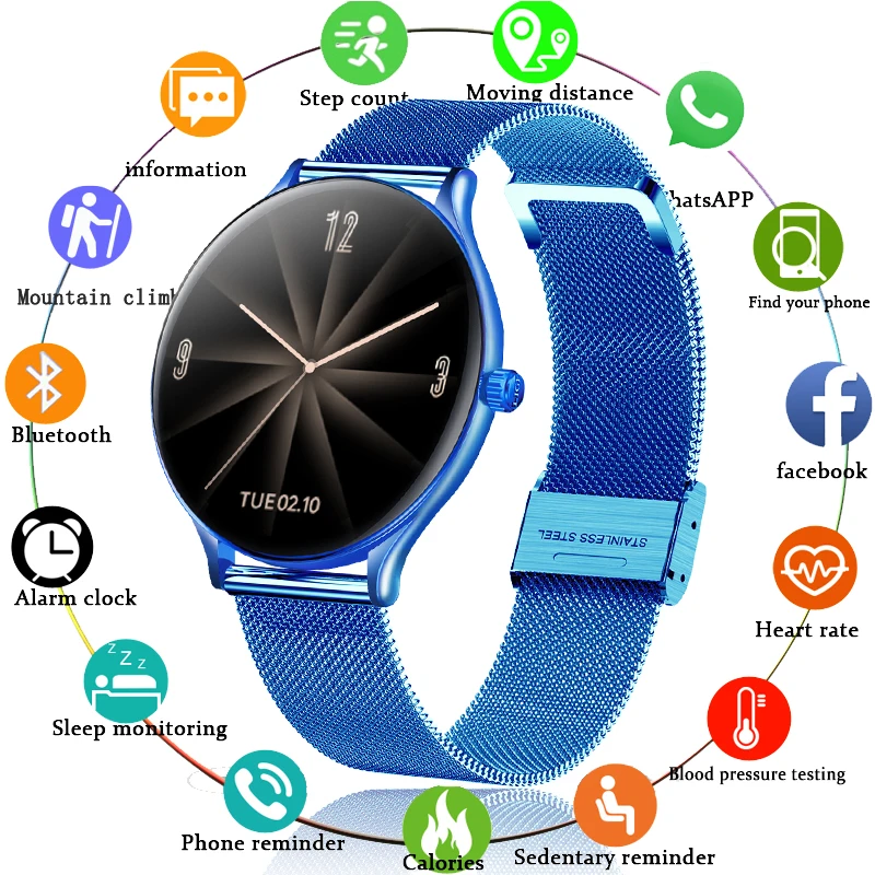 

LIGE Smart Watch Men Fitness Tracker Blood Pressure Monitoring Social APP Message Reminder IP67 Waterproof 2020 Smartwatch Women