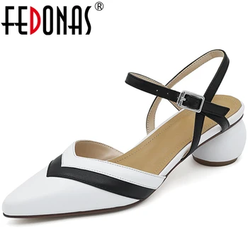 FEDONAS Concise Casual Women 2020 Spring Summer New Cow Leather Sandals Mixed Colors Pointed Toe Front & Rear Strap Shoes Woman
FEDONAS Concise Casual Women 2020 Spring Summer New Cow Leather Sandals Mixed Colors Pointed Toe Front & Rear Strap Shoes Woman