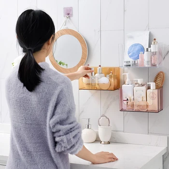 Transparent Paste Wall-Mounted Plastic Storage Organizer Bin Basket With Wide Open Front For Bathroom Bedroom JS22
Transparent Paste Wall-Mounted Plastic Storage Organizer Bin Basket With Wide Open Front For Bathroom Bedroom JS22