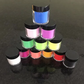 

12Bottles/Set Nail Art Acrylic Powder Sculpture Powder 12 Color 8g Bottle Nail Colorful Clear Dust Decoration Dipping Powder KY3