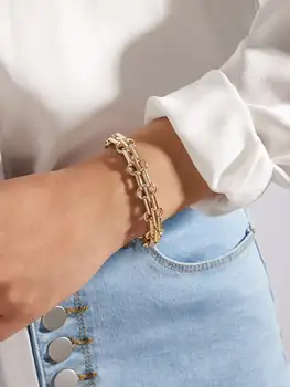 ZFYIN Gold Silver Color Chunky Thick Chain Link Bracelets for Women Trendy Summer Jewelry Statement Bracelet
ZFYIN Gold Silver Color Chunky Thick Chain Link Bracelets for Women Trendy Summer Jewelry Statement Bracelet