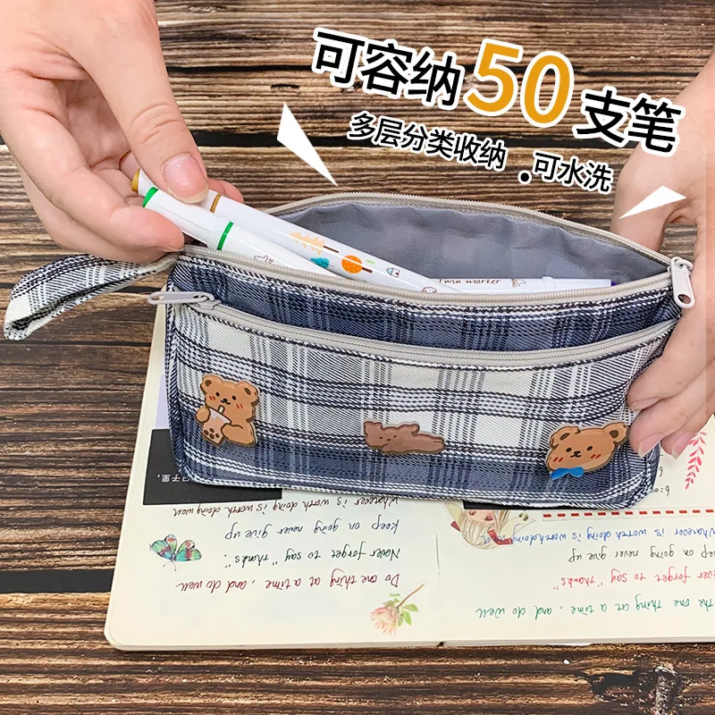 Japanese-style Style JK Large Capacity Double Layer Pencil Case Students Simple Pencil Case Net Hong Gao Yan Value Canvas Pen Ba
Japanese-style Style JK Large Capacity Double Layer Pencil Case Students Simple Pencil Case Net Hong Gao Yan Value Canvas Pen Ba