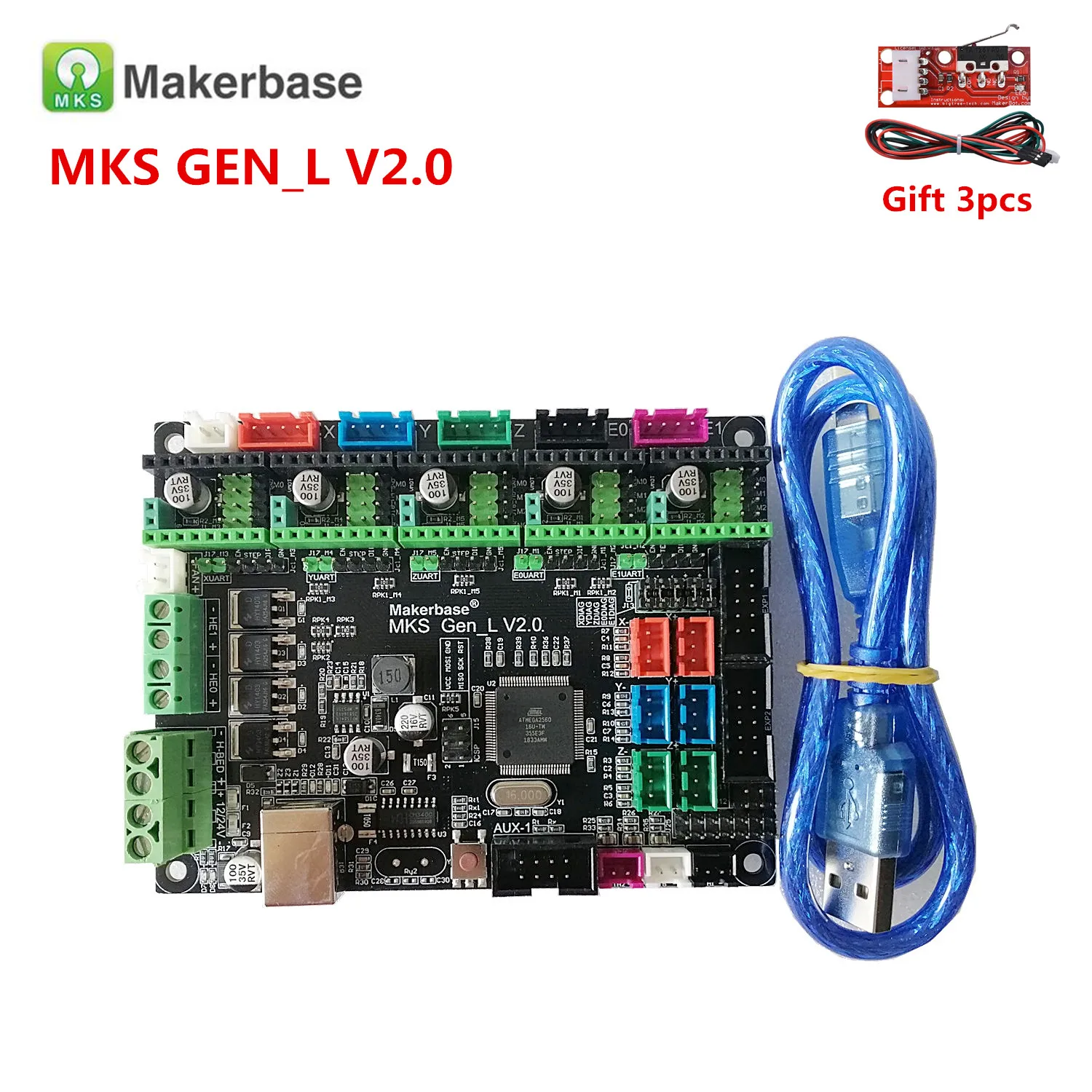 MKS GEN L V2.0 3D printer shield control panel mainboard diy starter kit support a4988 drv8825 tmc2100 lv8729 tmc2208 tmc2130
MKS GEN L V2.0 3D printer shield control panel mainboard diy starter kit support a4988 drv8825 tmc2100 lv8729 tmc2208 tmc2130