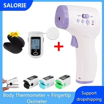 

Finger Pulse Oximeter Fingertip Blood Oxygen Respiratory Rate Oximetro Oximetro De Dedo Pulsioximetro and Case Temperature Meter