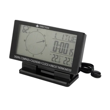 LCD Display Car Digital Compass Blue LED Luminous With Clock Indoor/Outdoor Thermometer Calendar Function with Base Holder
LCD Display Car Digital Compass Blue LED Luminous With Clock Indoor/Outdoor Thermometer Calendar Function with Base Holder