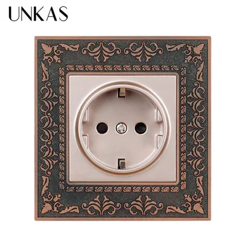 UNKAS 16A EU/RU Standard Power Socket 4D Embossing Retro Zinc Alloy Panel Wall Power Socket AC 110~250V
UNKAS 16A EU/RU Standard Power Socket 4D Embossing Retro Zinc Alloy Panel Wall Power Socket AC 110~250V