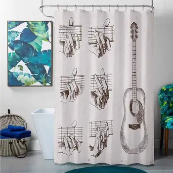 Shower Curtains for Bathroom Gray and Yellow Guitar,Sketch Art Style Instrument and Chords Acoustic Flamenco Technique Skill
Shower Curtains for Bathroom Gray and Yellow Guitar,Sketch Art Style Instrument and Chords Acoustic Flamenco Technique Skill