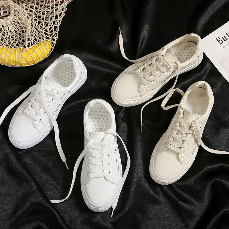Students Shoes Women's 2019 Spring Summer New Style Street Snap Campus Versatile Athletic Shoes Casual Shoes White Women's