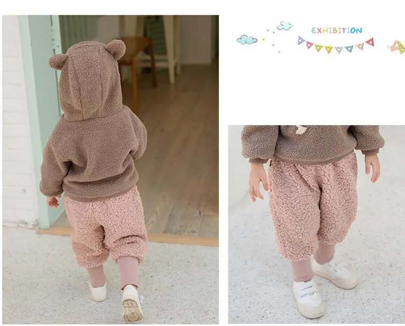 COOTELILI Winter Fleece Baby Girls Pants Trousers Baby Boys Pants warm Leggings Trousers For Girl Kids Girls Velvet Pants (15)