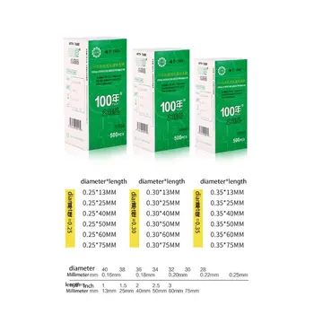 500Pcs 0.25/0.30/0.35mm Disposable Chinese Acupuncture Medical Sterile Needles Disposable Single Use 
500Pcs 0.25/0.30/0.35mm Disposable Chinese Acupuncture Medical Sterile Needles Disposable Single Use