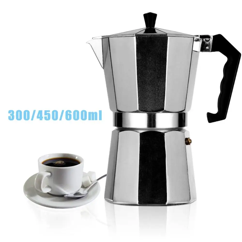 Aluminum Coffee Maker Mocha Espresso Percolator Pot Moka Pot Durable Home Office Durable Practical Espresso Maker 300/450/600ml
Aluminum Coffee Maker Mocha Espresso Percolator Pot Moka Pot Durable Home Office Durable Practical Espresso Maker 300/450/600ml