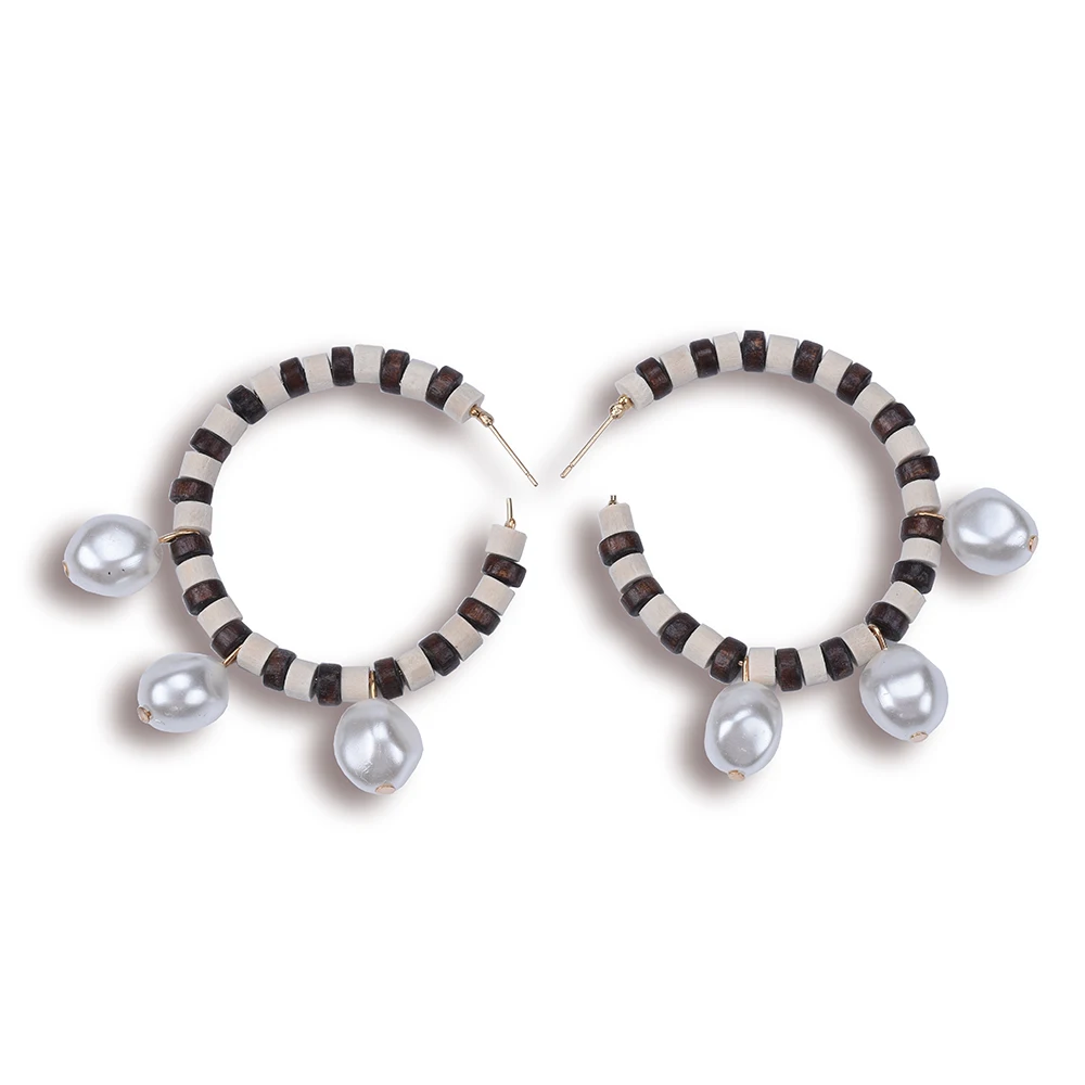 2020 ZA New Fashion Polymer Clay Soft Pottery C Shape Drop Earrings Women Big Circle Geometric Statement Ethnic Earring Jewelry | Украшения
