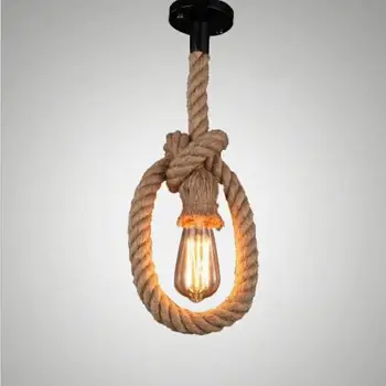 Vintage Rope Pendant Light Lamp Loft Creative Personality Industrial Lamp E27 40w Edison Bulb American Style For Living Room
Vintage Rope Pendant Light Lamp Loft Creative Personality Industrial Lamp E27 40w Edison Bulb American Style For Living Room