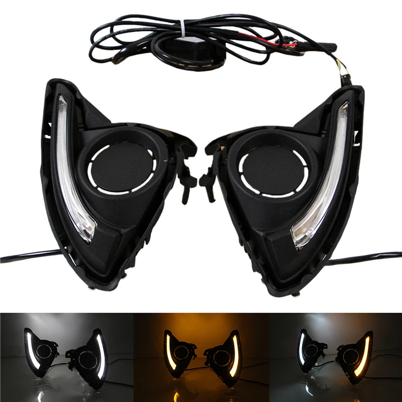 2 Pcs Car Styling Front LED Yellow Turn Signal Indicate Lamps Black Shell Daytime Running Lights Fit For Mazda 2 2015 2016 2017
2 Pcs Car Styling Front LED Yellow Turn Signal Indicate Lamps Black Shell Daytime Running Lights Fit For Mazda 2 2015 2016 2017