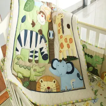 High Quality Baby bed linens 4Items Crib bedding set Embroidery Animal World Baby bedding set Cuna Quilt Bumper Mattress Cover
High Quality Baby bed linens 4Items Crib bedding set Embroidery Animal World Baby bedding set Cuna Quilt Bumper Mattress Cover