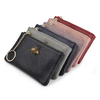 Bee Genuine Leather Coin Purse New Women's Short Wallet Zipper Mini Coin Purse with Key Ring
Bee Genuine Leather Coin Purse New Women's Short Wallet Zipper Mini Coin Purse with Key Ring