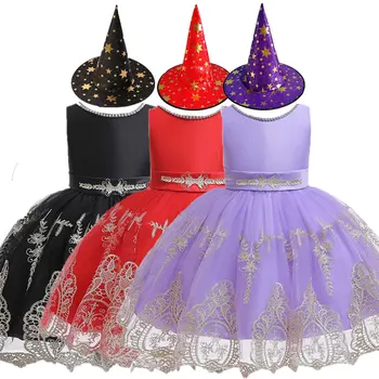 Girl European and American Halloween dress girl black embroidered fluffy dress with hat stage show princess dress
Girl European and American Halloween dress girl black embroidered fluffy dress with hat stage show princess dress