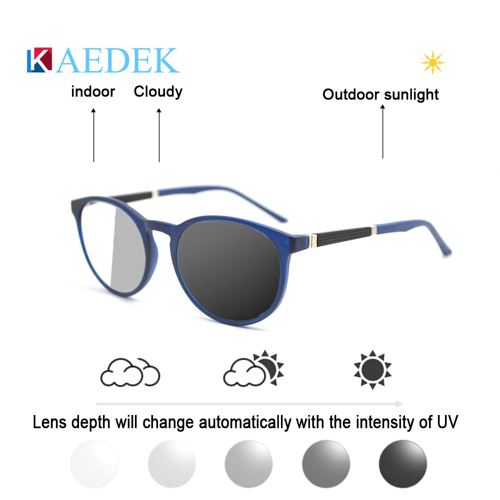 KAEDEK Discoloration Photochromic Progressive Multifocal Reading Glasses Men Anti-Blue Presbyopic Glasses Resin Spring Hinge Gaf
KAEDEK Discoloration Photochromic Progressive Multifocal Reading Glasses Men Anti-Blue Presbyopic Glasses Resin Spring Hinge Gaf