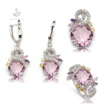 SHUNXUNZE Fancy women Engagement Wedding jewelry sets Pink Rainbow Purple Cubic Zirconia Rhodium Plated R537set R540set R707Gset
SHUNXUNZE Fancy women Engagement Wedding jewelry sets Pink Rainbow Purple Cubic Zirconia Rhodium Plated R537set R540set R707Gset