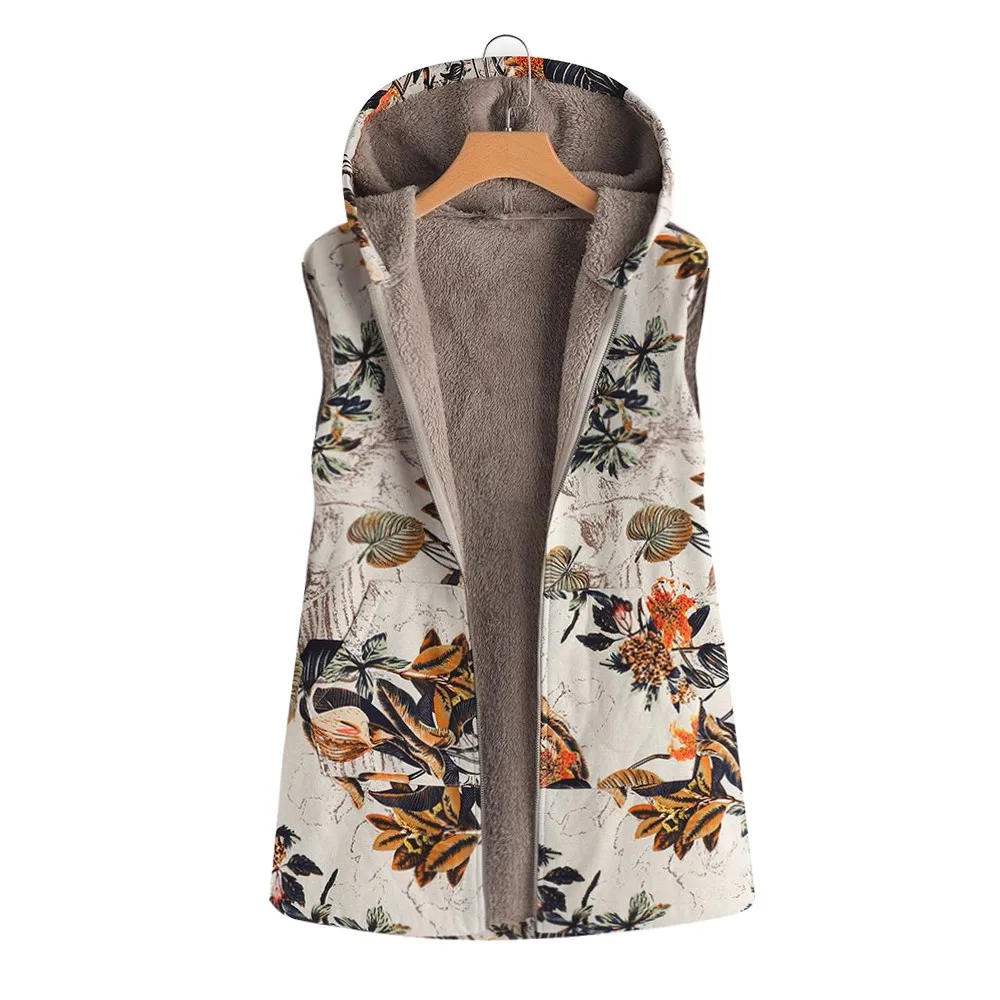 Womens Vests Winter Plush Outwear Jacket Waistcoat Hooded Floral Print Vinatge Female Vest Jacket Sleeveless Oversize Women Coat
Womens Vests Winter Plush Outwear Jacket Waistcoat Hooded Floral Print Vinatge Female Vest Jacket Sleeveless Oversize Women Coat
