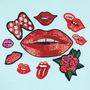 A variety of high quality red lip sequins sewing embroidered letters flower patch clothing hat DIY decorative repair decals
A variety of high quality red lip sequins sewing embroidered letters flower patch clothing hat DIY decorative repair decals